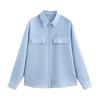 Chuyu Women's Pleated Lapel Lyocell Shirt