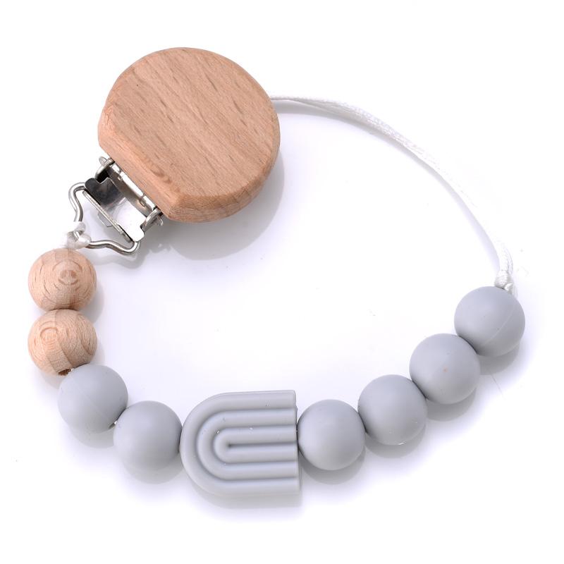 Baby Pacifier Clips Silicone Beads Wooden Crochet Ball Teething Ring Chain Nipple Clamp Dummy Holder Clip Chew Accessories