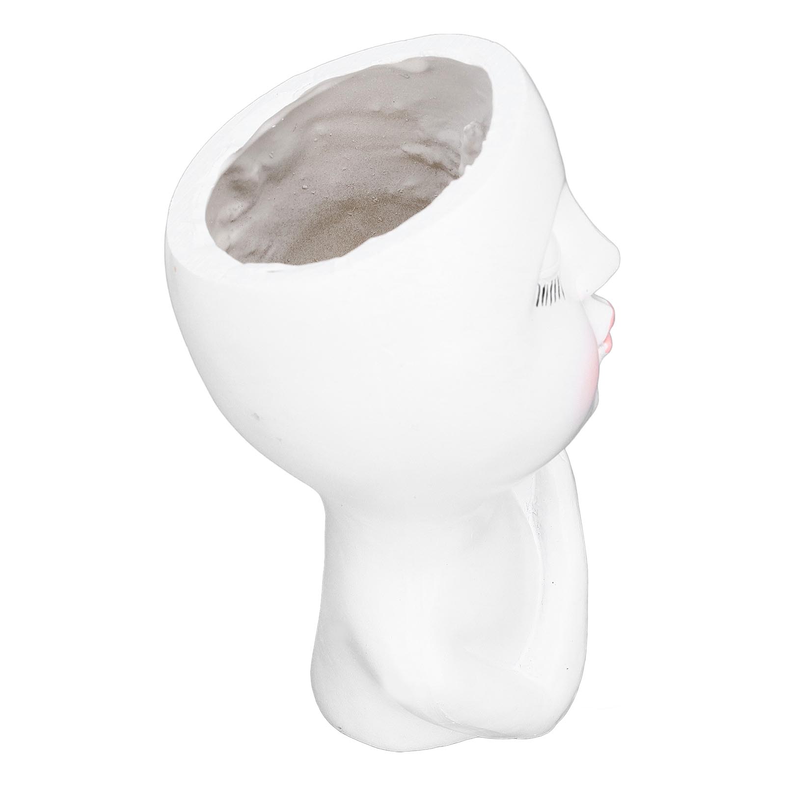 

Face Flower Pot Eyes Closing Girl High Density Resin Drainage Hole Multi Purpose Head Planter Pot for Garden Home
