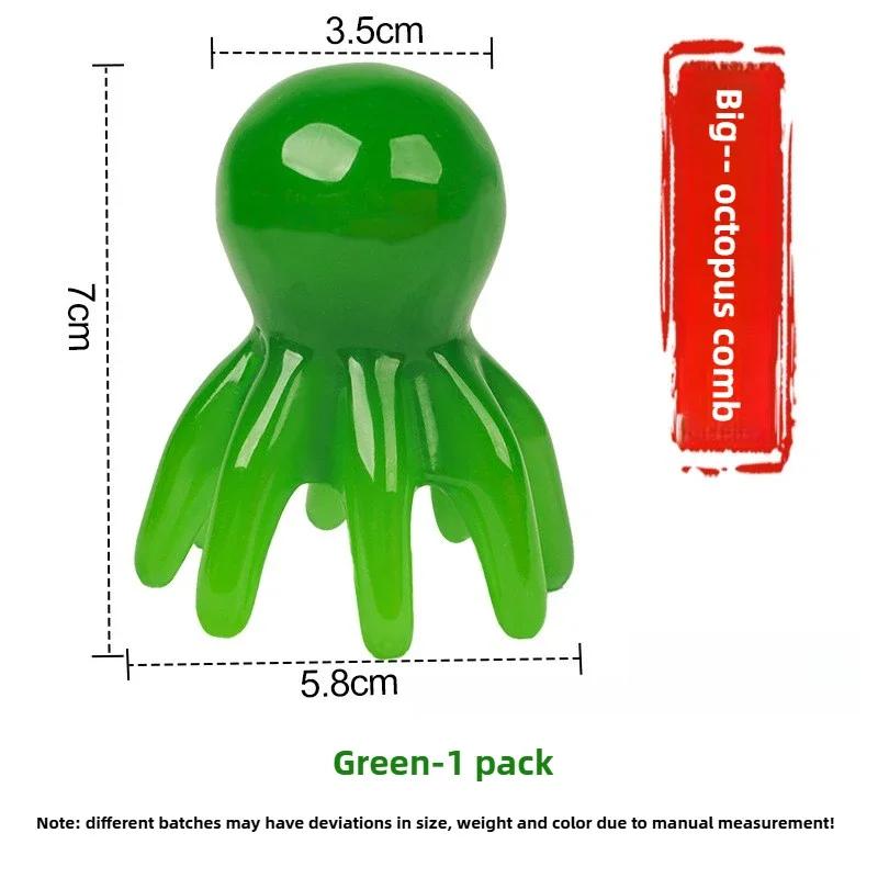Resin Octopus Massage Comb Head Meridian Scraping Scalp Massage Brush Acupuncture SPA Gua Sha Massage Comb Fatigue Relief Massag