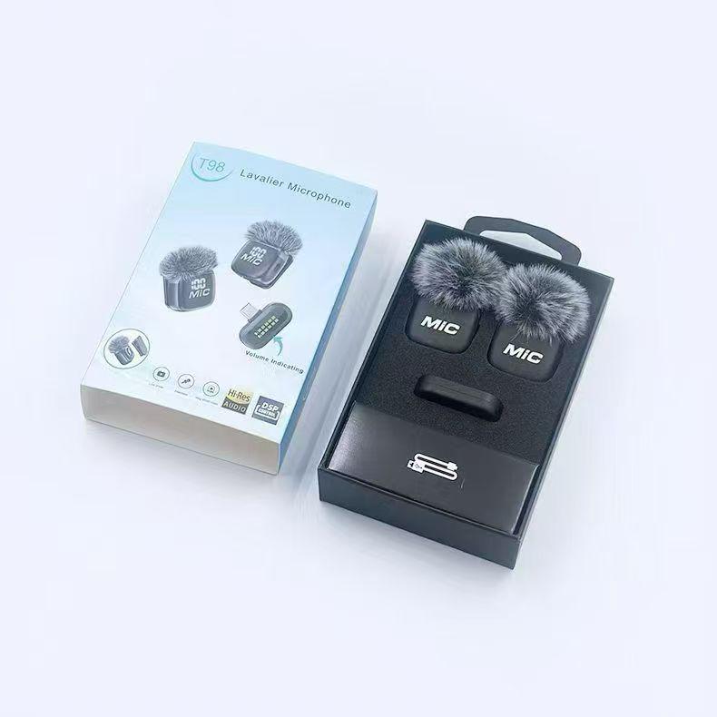 

T98 Wireless Dual Receiver Lavalier Microphone with Long Battery Life for Live Streaming & Recording