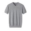 Men's 100% Cashmere V-neck Short Sleeve Pullover Sweater