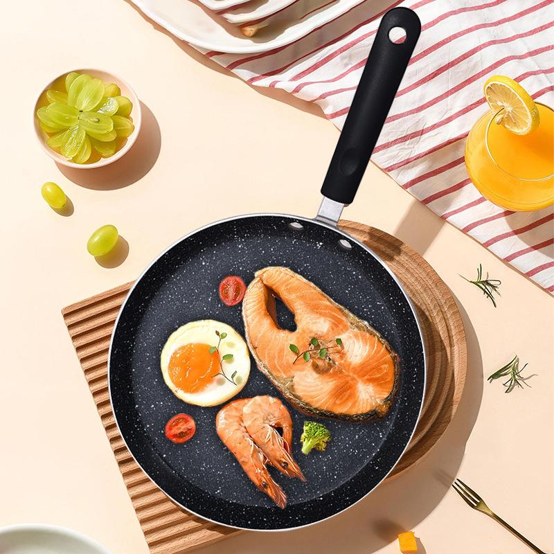 Non-stick Maifan Stone Frying Pan for Home, Flat-Bottomed Pancake Pan, Gas Stove Compatible
