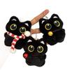 Cartoon Black Cat Plush Keychain - Cute Kitten Backpack Ornament