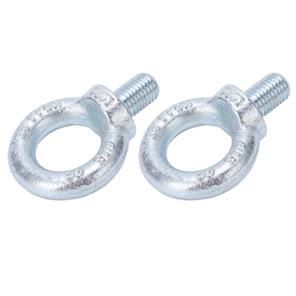 2PCS Lifting Ring Bolts Galvanized Carbon Steel Eyebolts Deep Threaded Lifting Shoulder Eyebolt M20