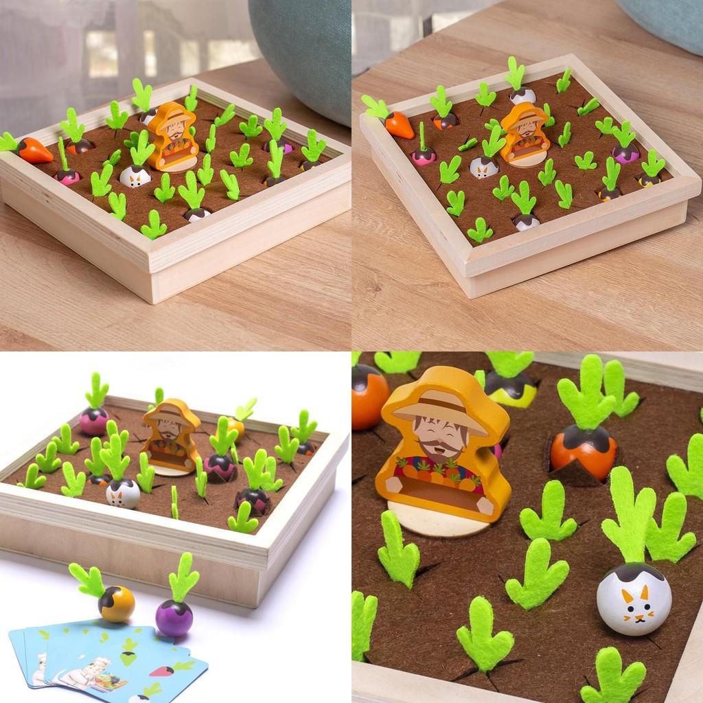 Carrot Children Wooden Memory Match Toy Vegetable Theme Development Cognitive