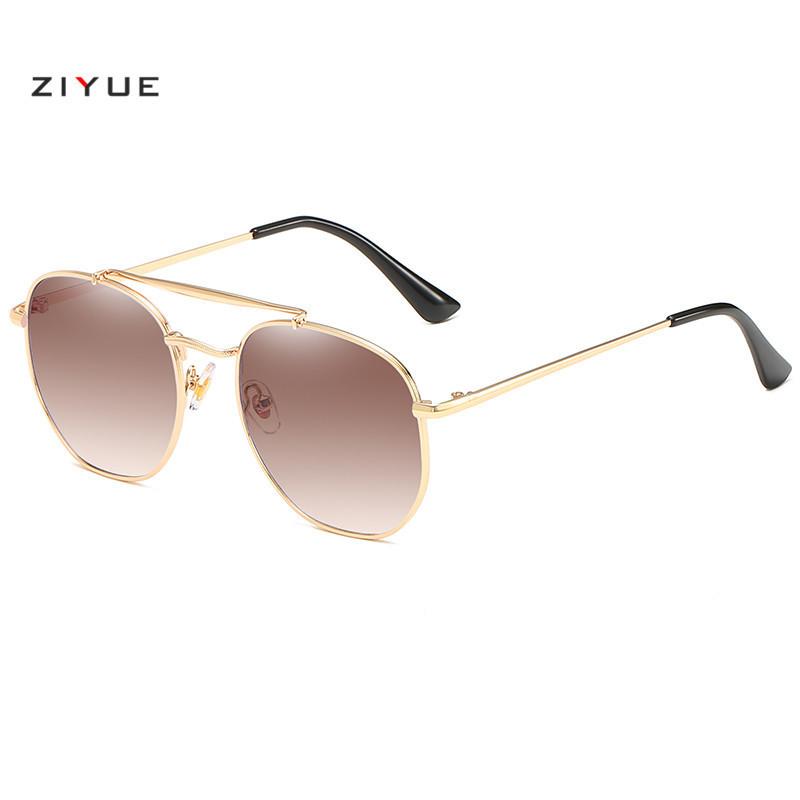 New metal double beam sunglasses, men's and women's sunglasses, European and American trend fashion sunglasses