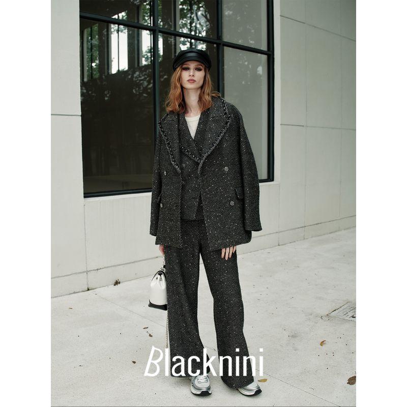 Blacknini Yin Huafu/Limited "Can Ruo Stars" Return! Italy Sequin Tweed Vest/Pants