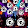 12 stuks Sprankelende Disco Spiegelbol Ideaal voor Huisdecoratie en Disco Hoofddeksel Kerstboom Ornament