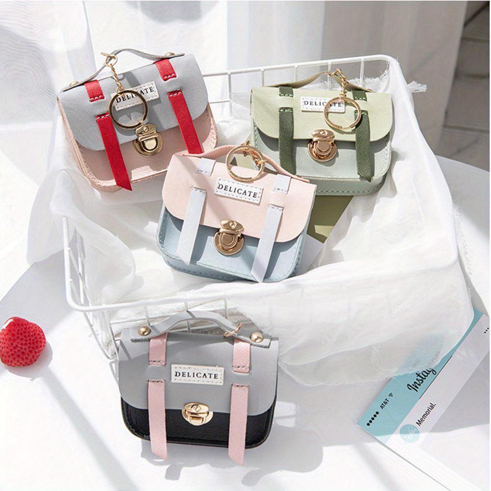 Kawaii Portable Key Bag Girl Purse Card Holder Mini Coin Bag Coin Purse Handbag Key Chain Headphone Storage Bag