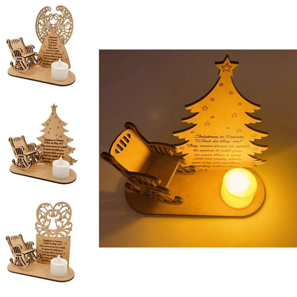 Charmante handgefertigte Weihnachtsdekorationen aus Holz mit Engel- und Baummotiven für festliche Heimdekoration