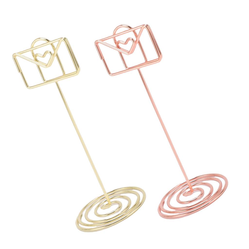 10PCS Table Number Holders Envelope Shape Metal Card Clips for Photo Menu Place Cards Restaurant Wed