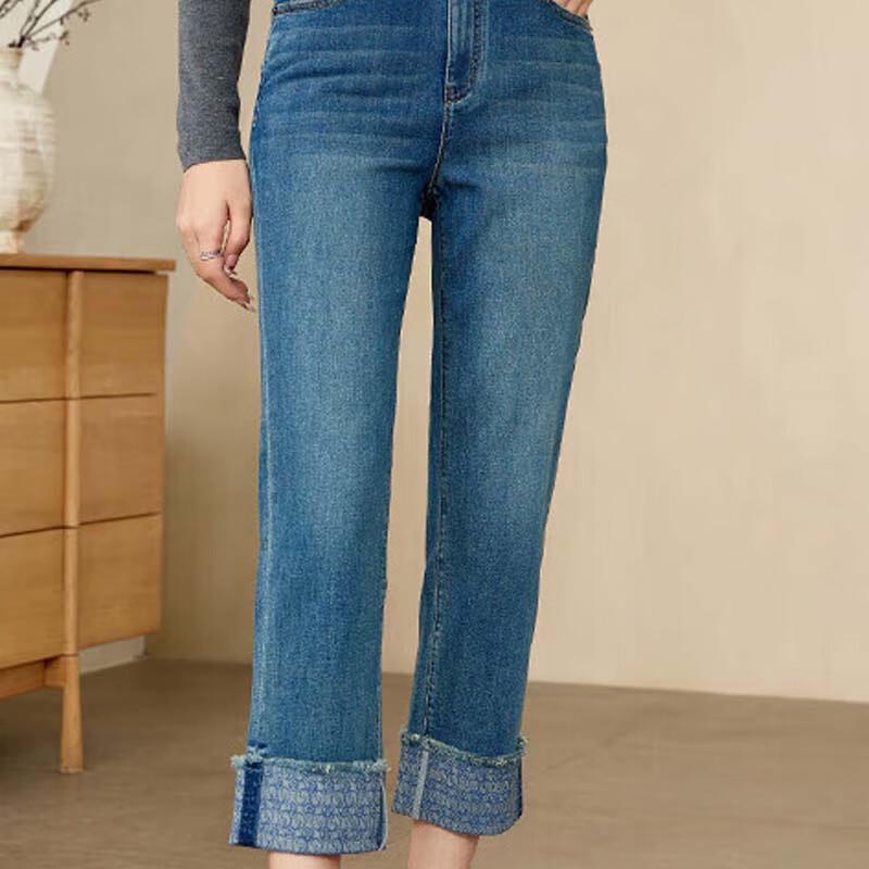 

JESSIE Women s Cuffed Straight-Leg Ankle Jeans S