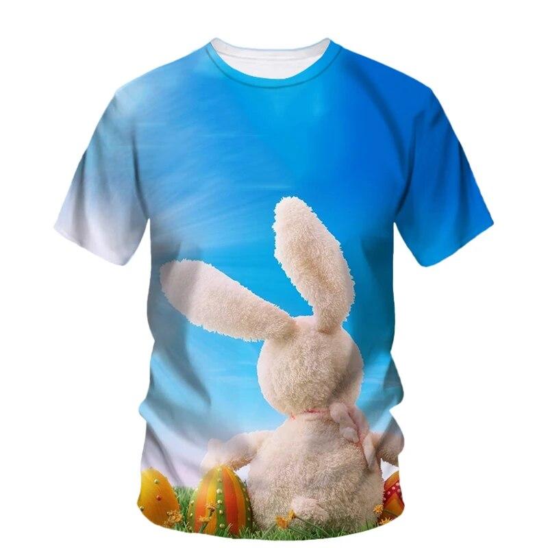 Trend Králík Easter Egg Velikonoční bonus Unisex tričko Letní móda Zábava Harajuku Ležérní Originalita Trička s krátkým rukávem s potiskem