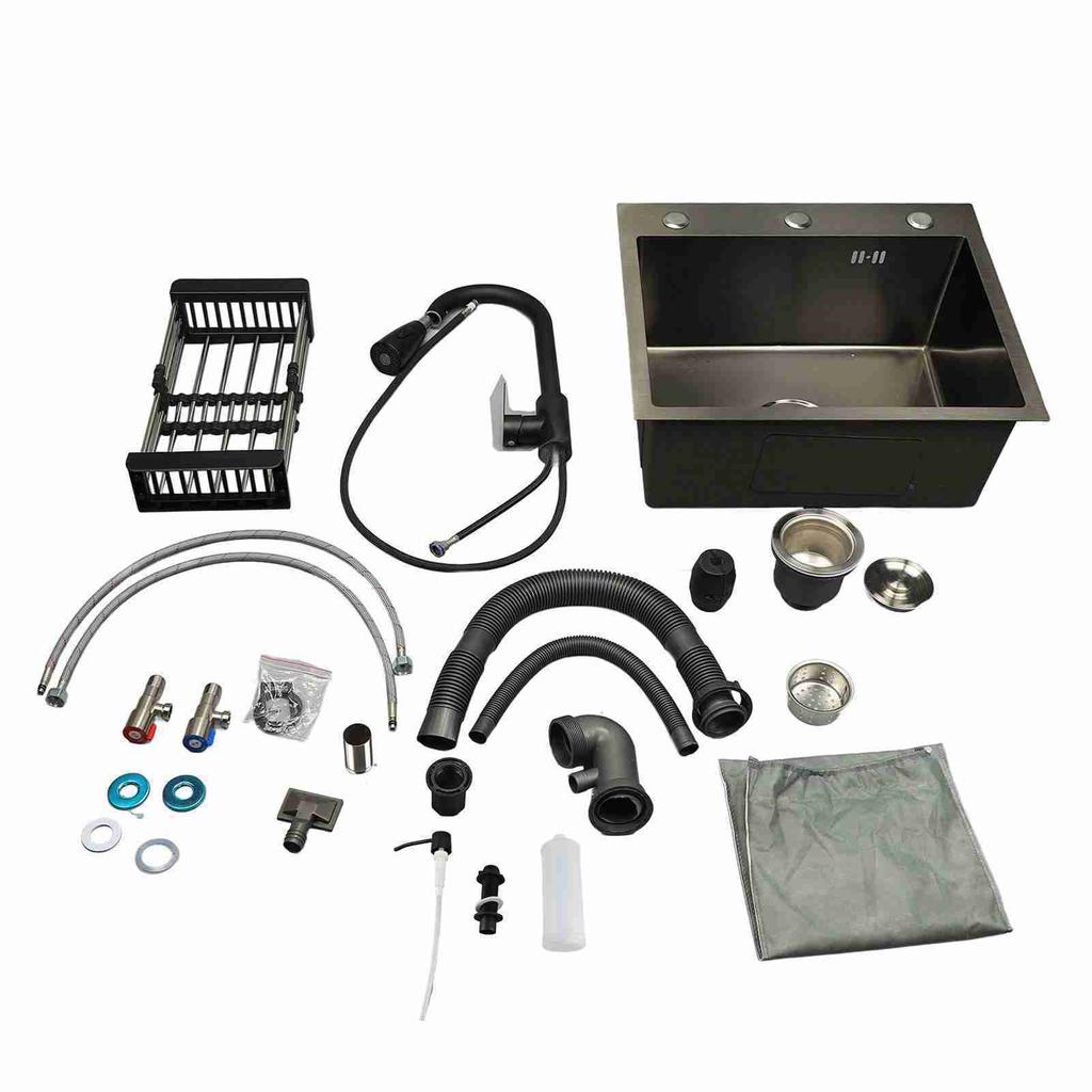 Drop In Kitchen Sink Stainless Steel Kitchen Sink Undermount Kitchen Workstation with Faucet for Washbasin Dishwasher