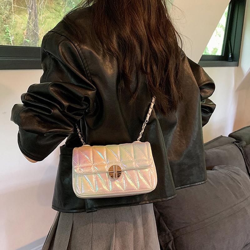 Fashionable and Versatile Shoulder Chain Crossbody Bag, New Trendy PU Colorful Small Square Bag, Shopping Fashionable Women's Bag