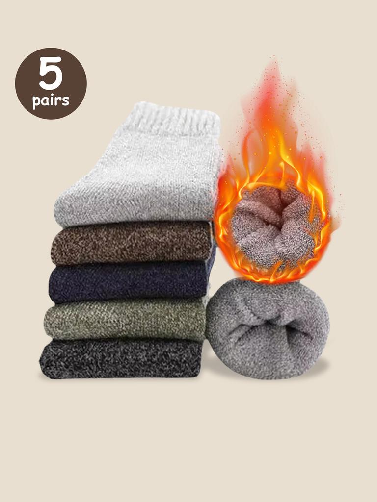 5/10 Pairs Solid Color Pattern Women Men Boys Girls Unisex Couples Sports Socks Mid-Calf Socks Winter Holiday Gifts