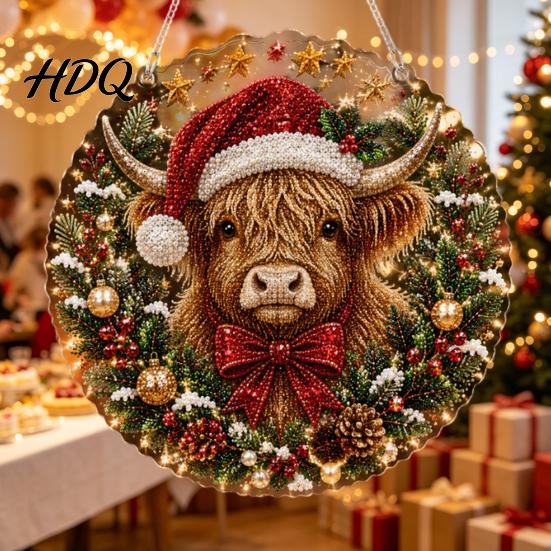 Home Decoration Ornaments Christmas Faux Pearl Art Hanging Ornament Kit Acrylic Glowing Holiday Decor Garden for Tree Window DIY Festive Pendant