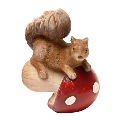 Country Living Squirrel Tipping Mushroom Ornament