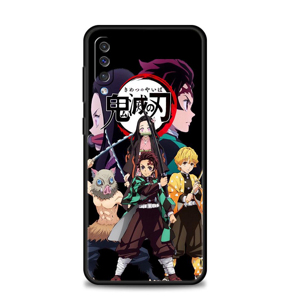 Demon Slayer Kimetsu No Yaiba Coque dla Samsung Galaxy A10s A40 A30 A20e A70 A10 Note 20 Ultra 10 A20s A50 Czarny Telefon komórkowy