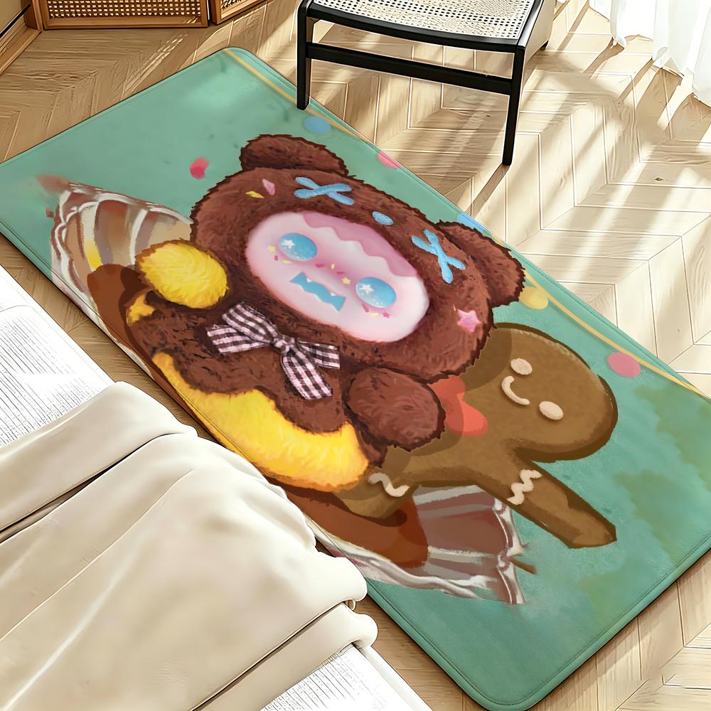 Character B-Boo B-Bear Floor Mat Soft Flannel Floor Mat Suitable for Entryways, Living Rooms, Bedrooms, and Bathrooms
