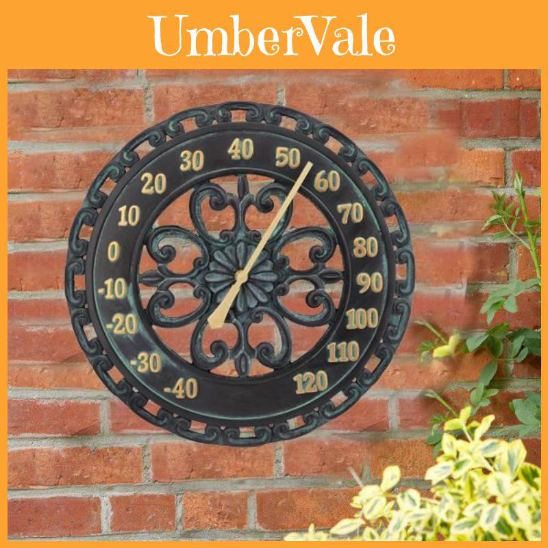Vintage Wall Thermometer With Resin Frame For Garden And Living Room Decor