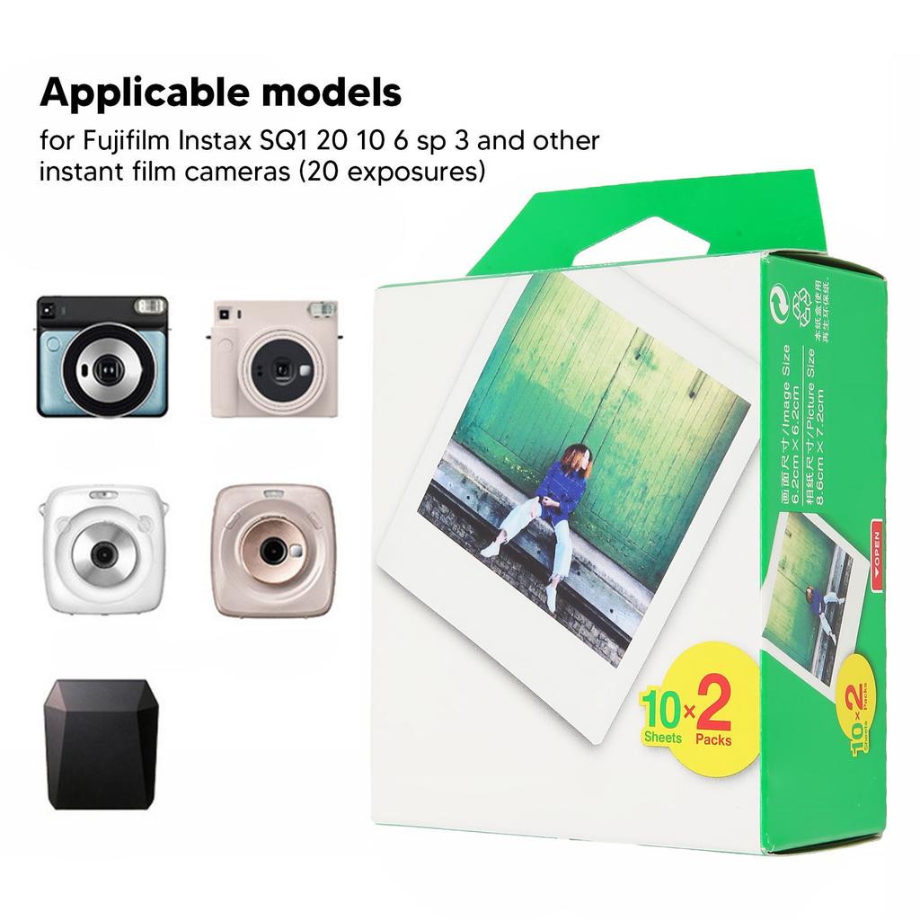 For Fujifilm Film 20 Sheets Beautiful Color Portable Camera Instant Film for Instax SQ1 20 10 6 Sp