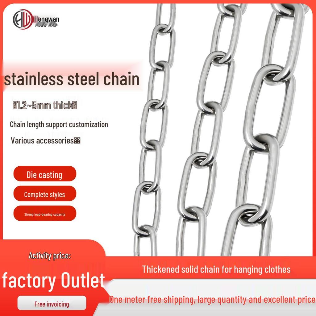 Stainless Steel Multipurpose Chain for Lifting, Pet Leash, and Clothes Drying