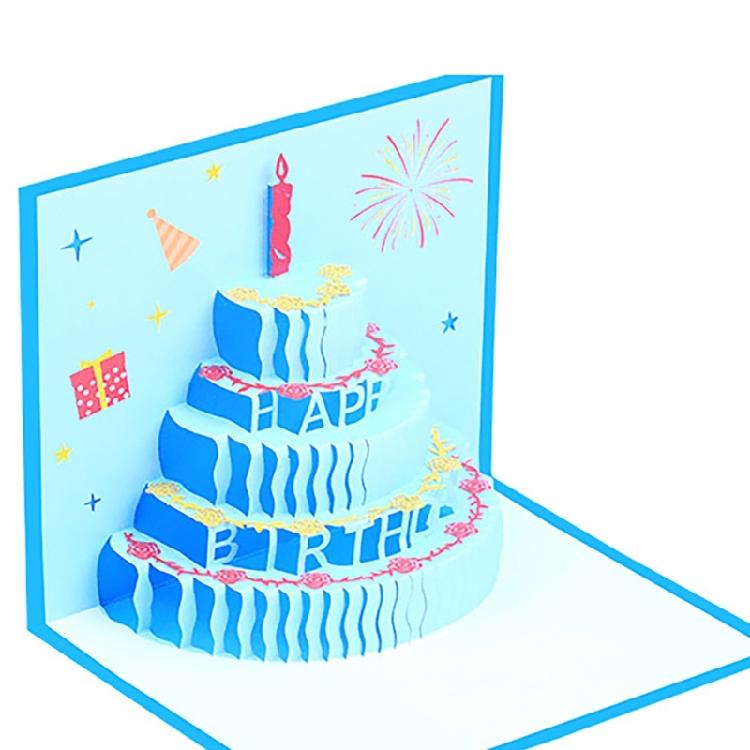 Artistic Popup Birthday Card 3D Cake Greeting Card Stylish Party Invitation Card for Birthdays and Festives Gatherings