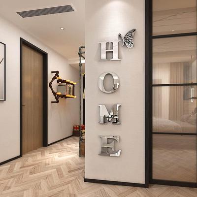 Adhesivo de pared de espejo acrílico 3D para decoración del hogar y la entrada