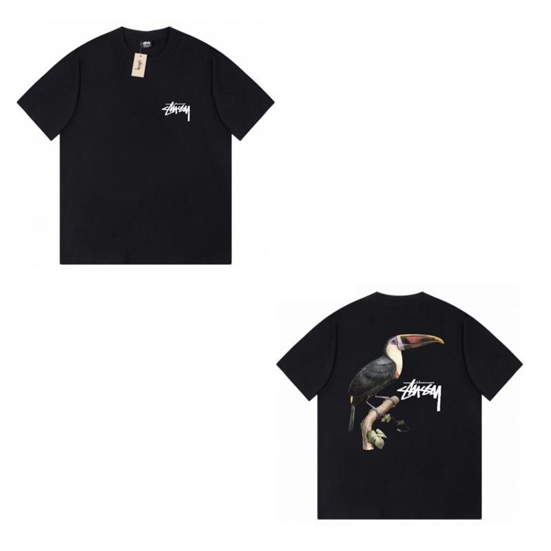 Short-sleeved High-quality Trendy Brand Men's and Women's Loose Cross-border Stu Xi Stu Crew Neck Printed Couple T-shirt with the Same Collection