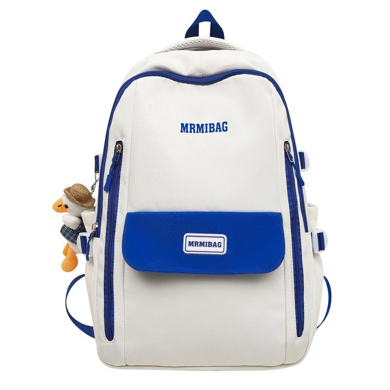 Student schoolbag spring and summer new letter double zipper junior high school student college backpack