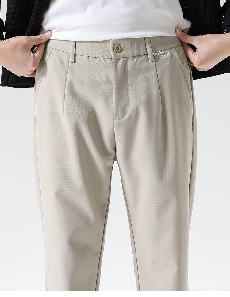 Anti wrinkle copper ammonia silk spring new casual pants for men, loose and versatile straight leg tapered pants