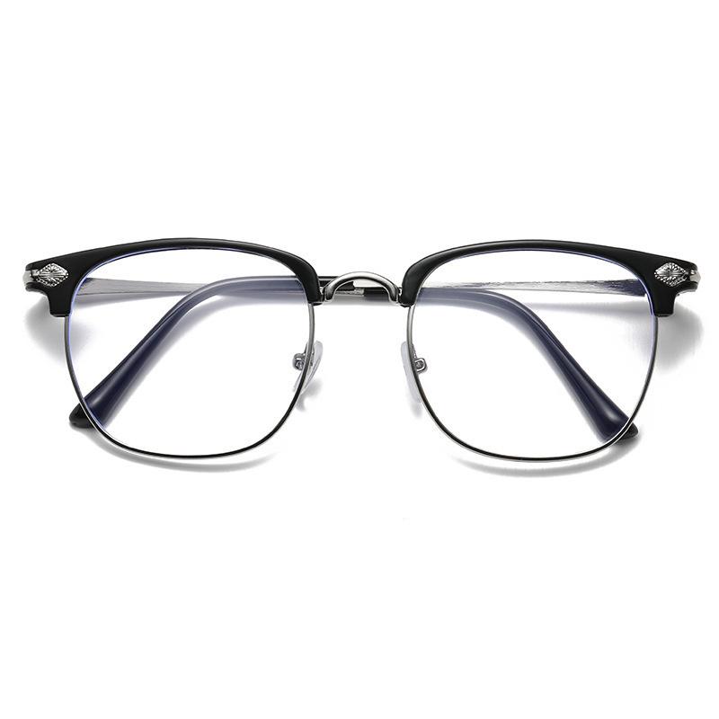 2/3PCS Metal Anti-blue Light Poconductive Glasses With Half-frame And Eyebrows For Men High-definition Clear Image