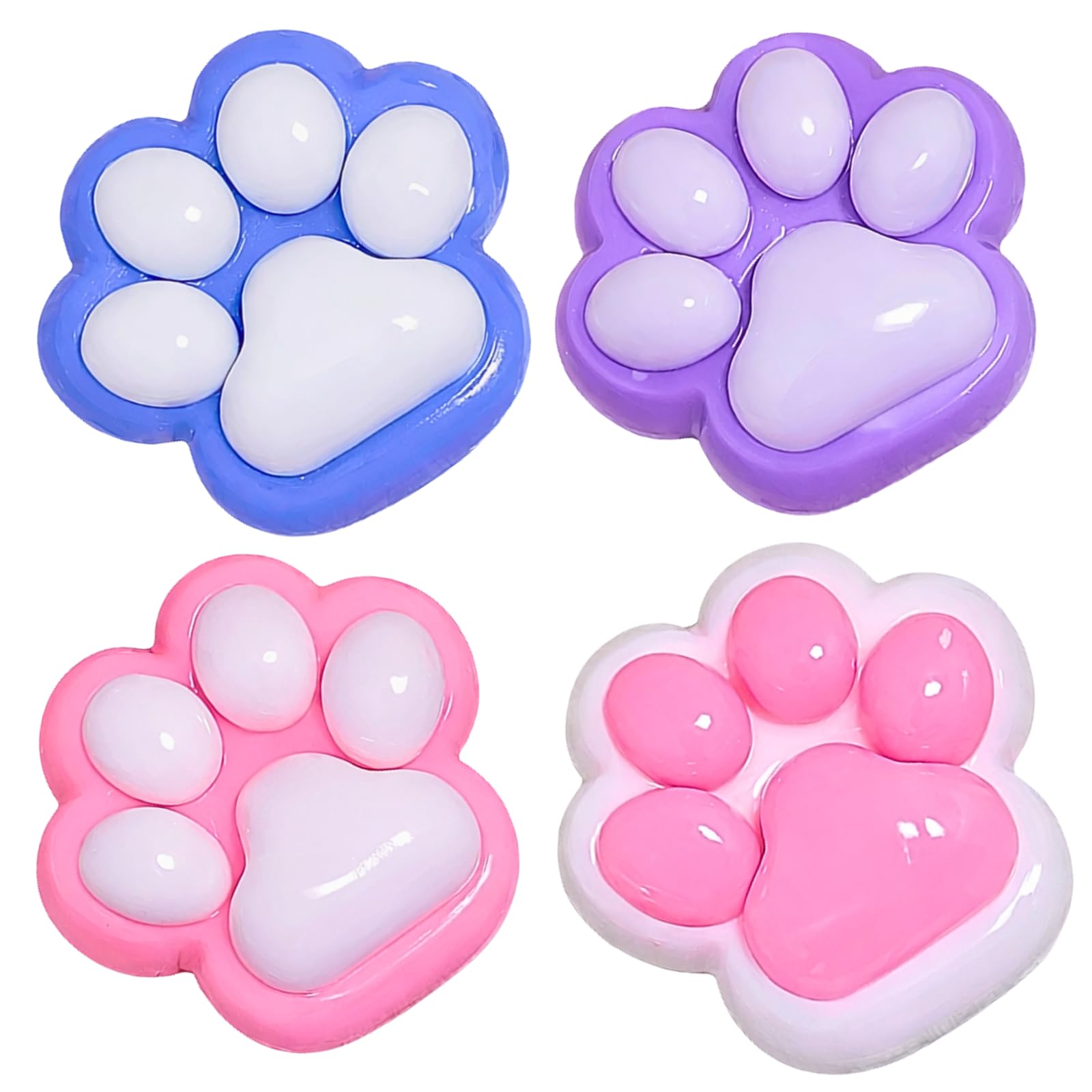 

[KOREWA] [Create a buzz on social media!] 4-Piece Squishy Cat Paw Toy Set, Cute, Soft, Squeeze Toy, Fun, Elastic Ball, Sensory Toy, Stress Relief, Tim