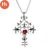 Hi Vampire Diaries Gothic Fantasy Red Cross Necklace