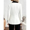 Women S Color Block Notched Lapel Single Breasted Fitted Waist Blazer