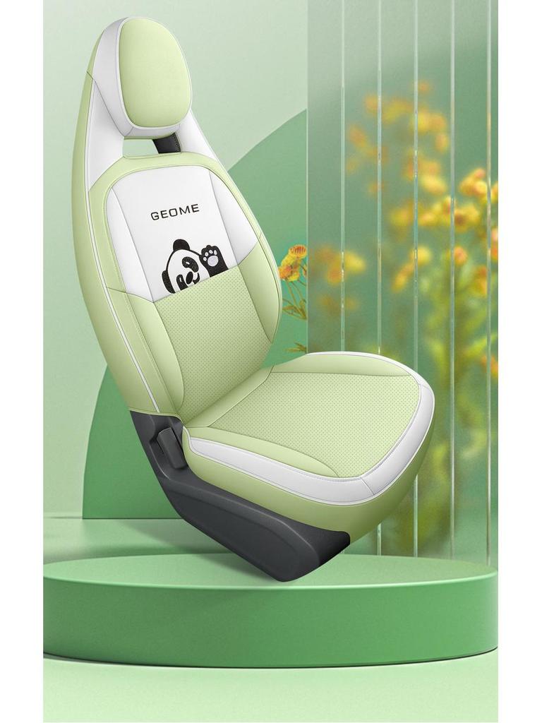 Panda Mini Cartoon Car Seat Cover, Full Wrap, Cute Leather for All Seasons