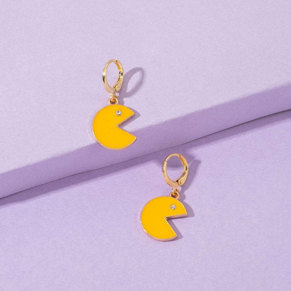 Womens Smiley Alloy Face Earrings Plated Cartoon Design Jewelry Stylish