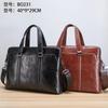 High End Cowhide Handbag With Diagonal Cross Handmade Genuine Computer Bag High-end Feel Business Men's Leather Briefcase