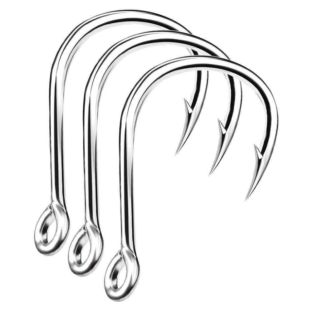 10pcs High Carbon Steel 1/0 2/0 3/0 4/0 5/0 Barbed Slow Jigging Hooks Saltwater Fishing Single Hook