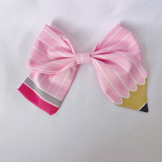 Women Hair Hoop Bright Yellow Pencil Design Bow Decor Hair Clip Back to School Student Teacher Hair Accessories