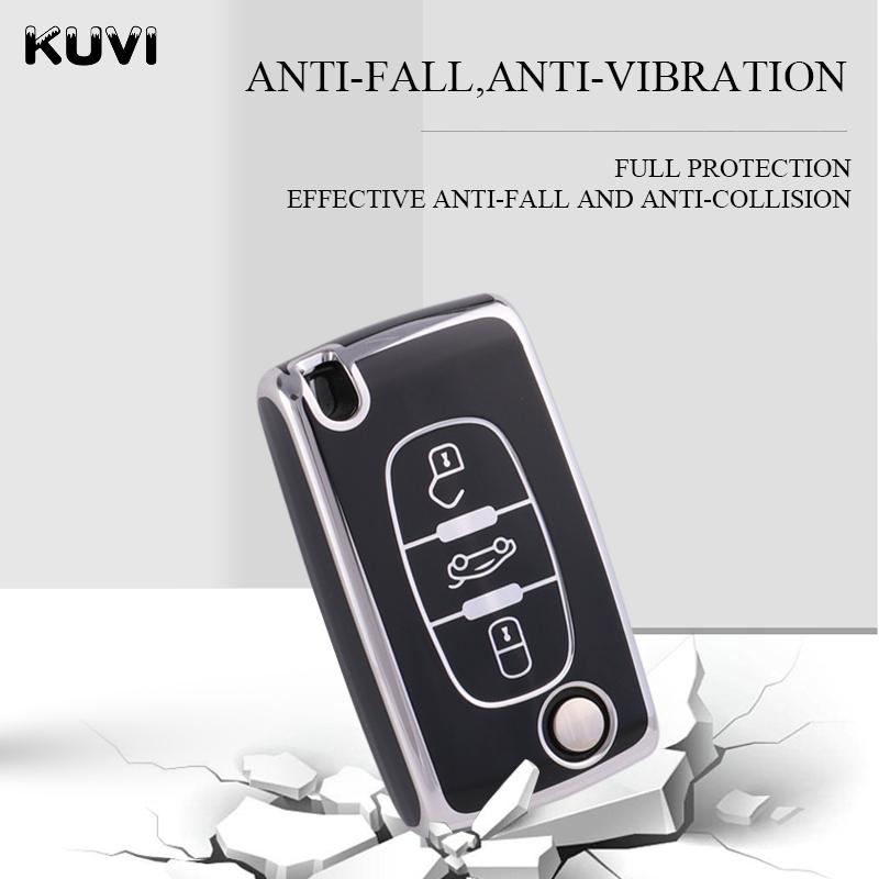 Nový TPU kryt pouzdra na dálkové ovládání na auto pro Peugeot 107 207 307 308 407 607 3008 5008 pro Citroen Xsara Picasso C5 C6 C8 Keyless