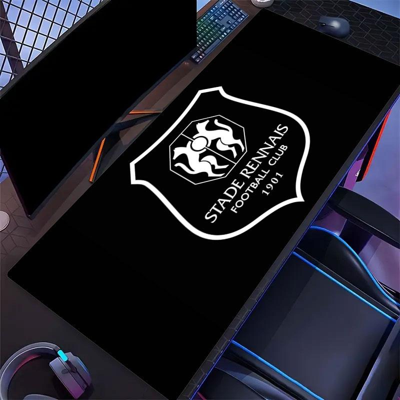 Stade Rennais FC Mouse Pad, Large Gaming Desk Mat, Non-slip XXL Mousepad for Laptop & Tablet, Mini PC Playmat with Stitched Edges