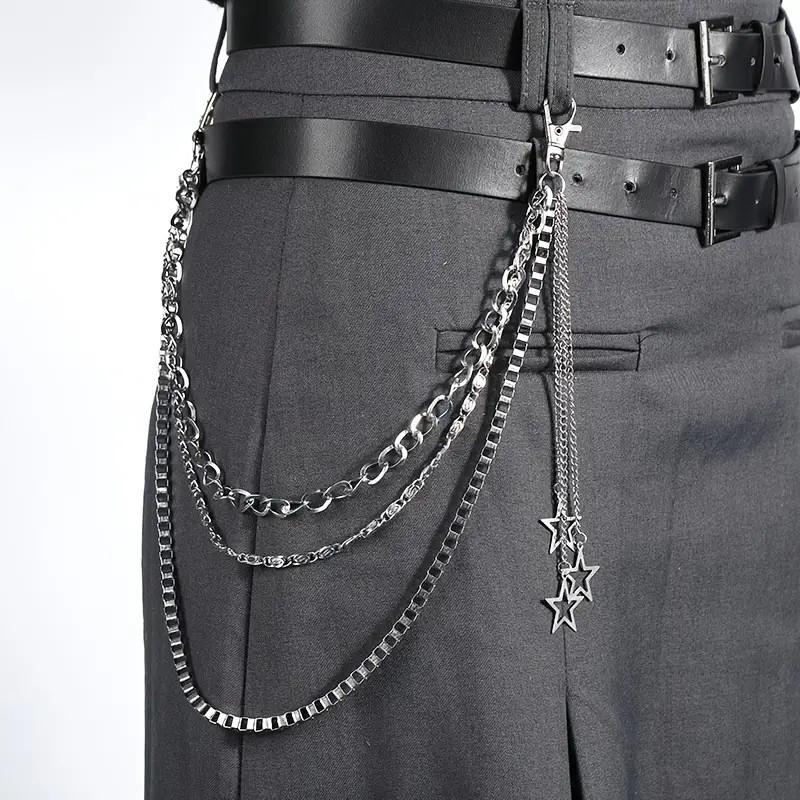 Cross-Border Hip-Hop Punk Star Pendant Tassel Metal Waist Chain