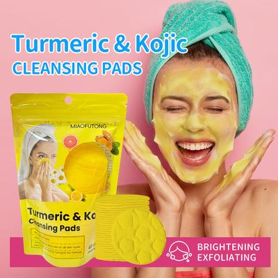 Turmeric Kojic Acid Cleansing Pad Facial Care Deep Cleansing Exfoliating Moisturizing Brightening