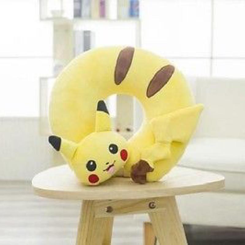 

Pikachu Shaped U Neck Pillow Anime Peripherals Outdoor Cartoon Pillow Travel Laugh
