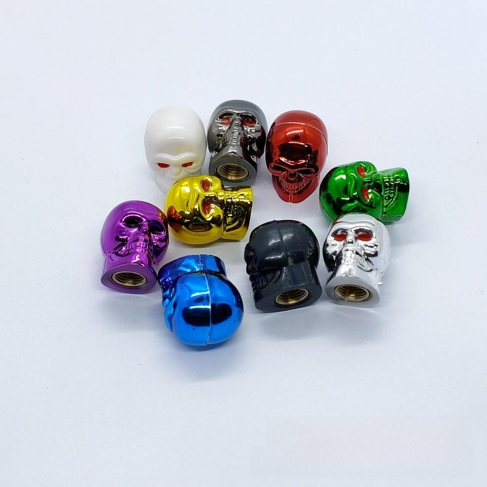 1Pc Antirust Copper Core Valve Stem Cap Skull Style Tire Valve Cap Bike Tires Valve Caps  Bicycle
