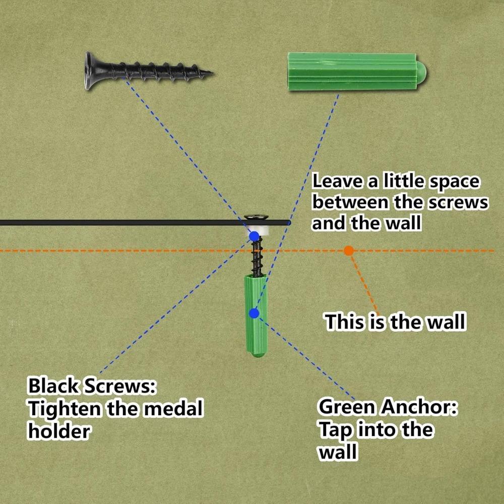 Heavy Duty Hockey Medal Rack with 12 Hooks Wall Mounted Trophy Shelf Display for 60+ Awards Black Sports Medals Holder 15.7x8x4 Inch