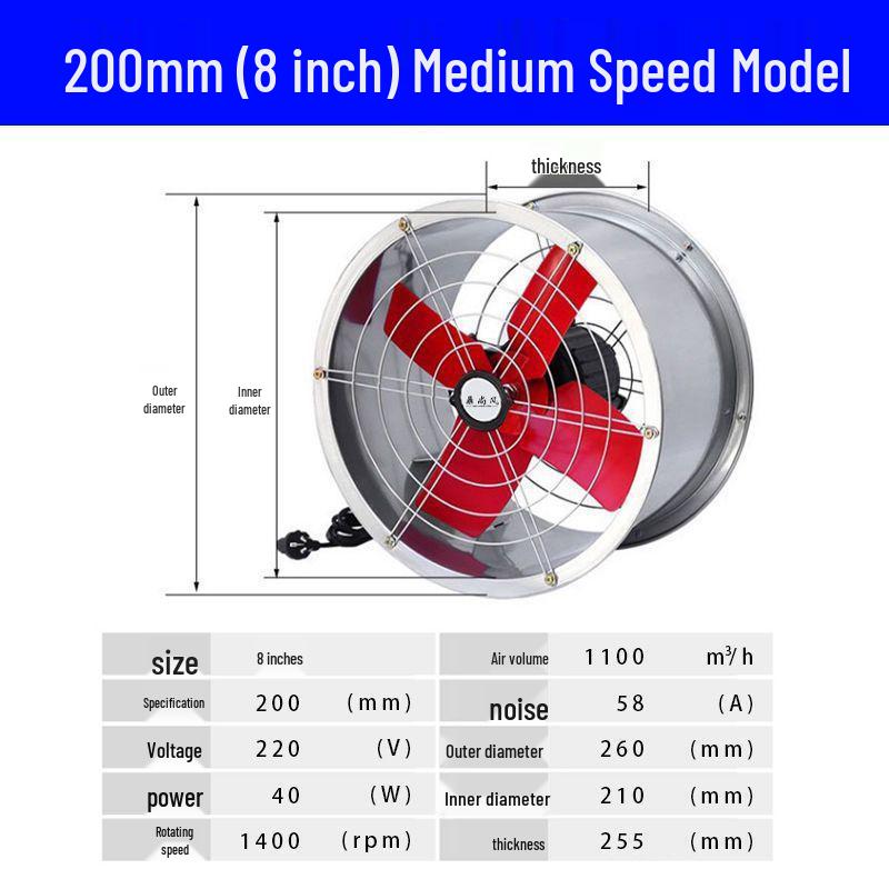 Industrial High-Speed Silent Kitchen Exhaust Fan for Efficient Ventilation